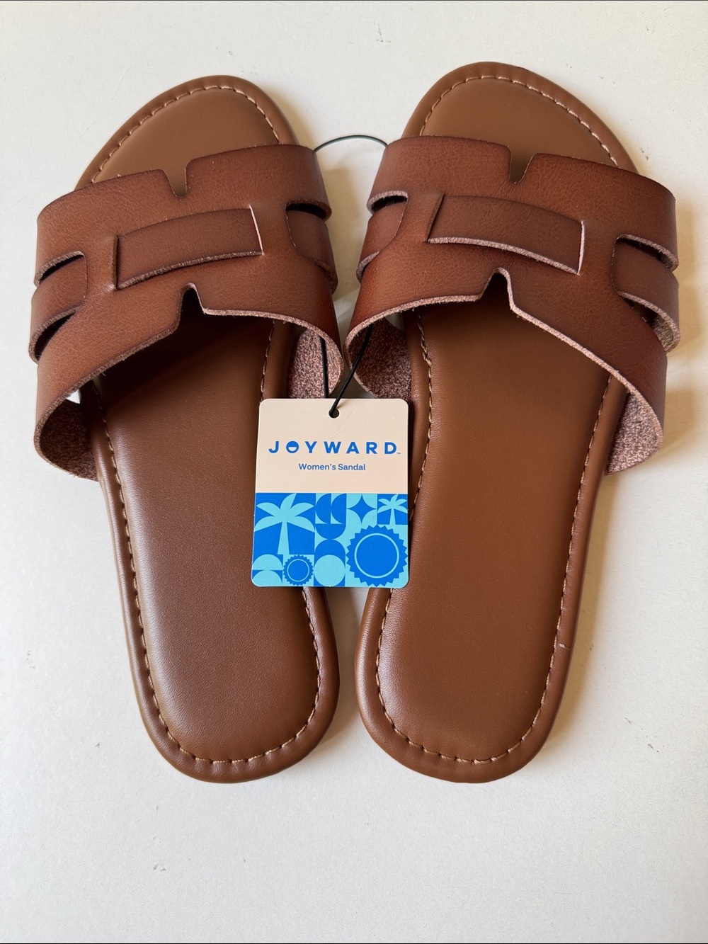 New Bundle of 2 sandals- Brown & Orange Slip-on Sandals - Picture 2 of 6